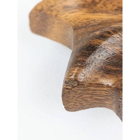 Set of 2 Vtg Handcarved Wood Bowls | MCM Wood Trinket Dish Pineapple Tidbit Tray - Picture 10 of 10